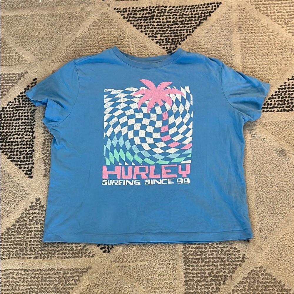 Hurley Blue Tee with Graphic Design